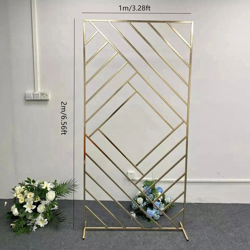 Shiny Gold Geometric Wedding Arch Backdrop