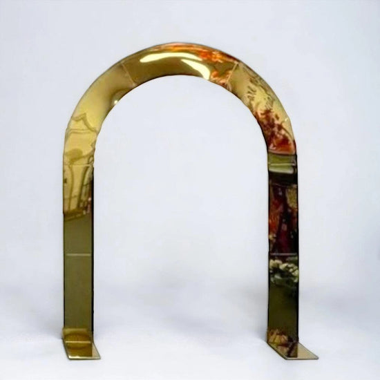 Shiny Gold Mirror Wedding Arch Backdrop Decoration Stands - Décor Maniacs