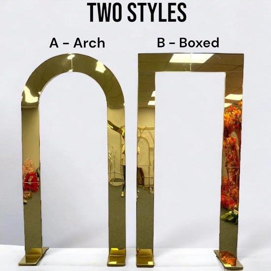 Shiny Gold Mirror Wedding Arch Backdrop Decoration Stands - Décor Maniacs