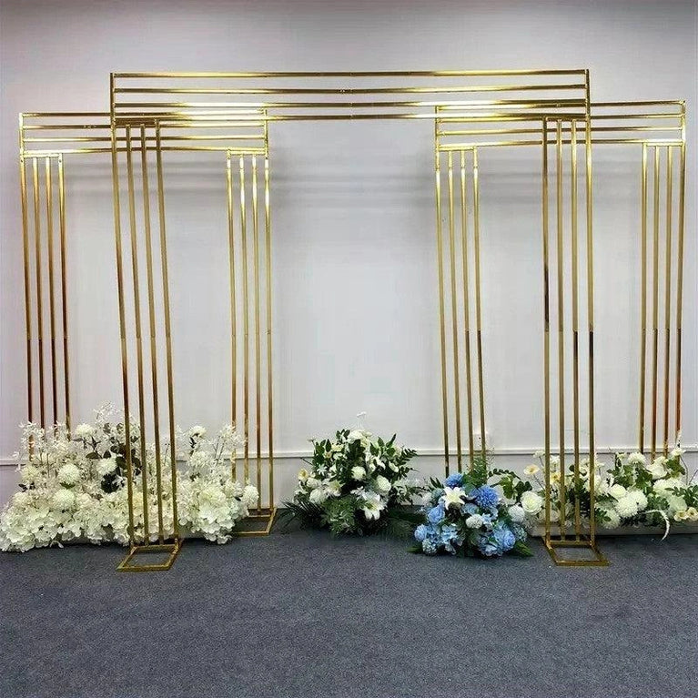 Shiny Gold Wedding Arch Square Backdrop - Décor Maniacs