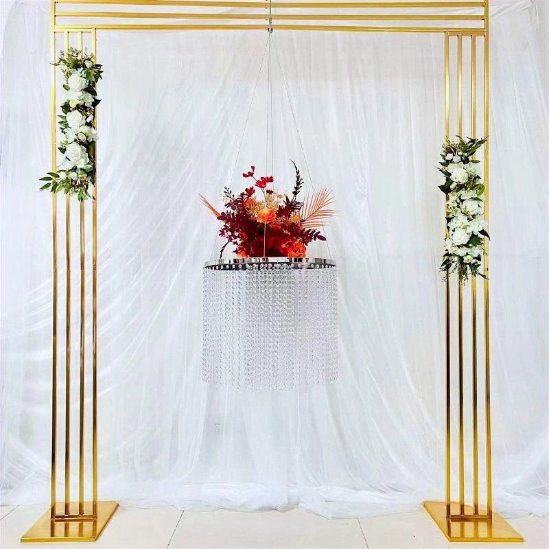 Shiny Gold Wedding Arch Square Backdrop - Décor Maniacs