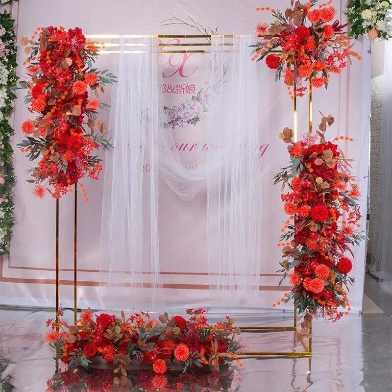 Shiny Gold Wedding Backdrop 3-Bar Box Arch