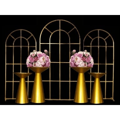 Shiny Gold Window Wedding Arch Backdrop Stand - Décor Maniacs