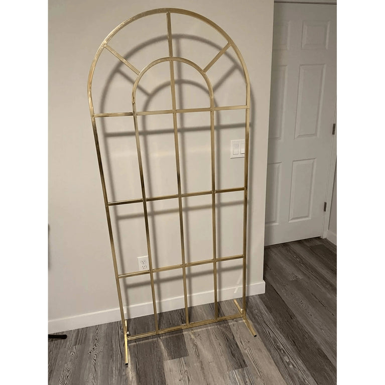 Shiny Gold Window Wedding Arch Backdrop Stand - Décor Maniacs