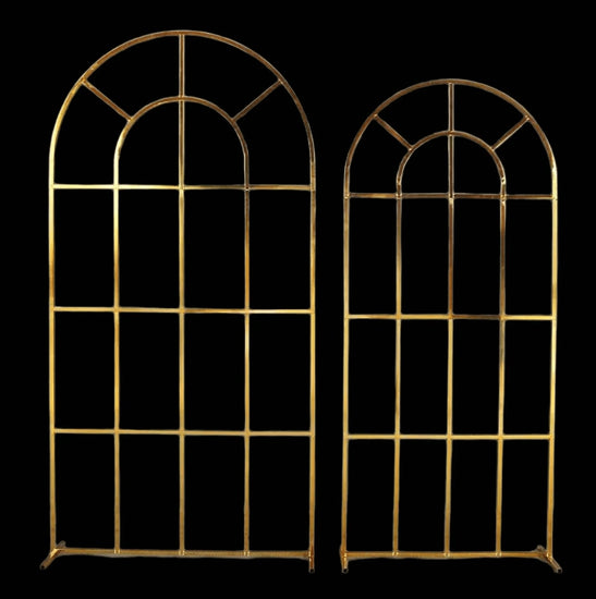 Shiny Gold Window Wedding Arch Backdrop Stand - Décor Maniacs