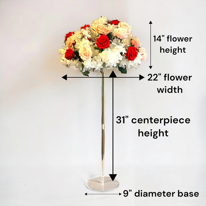 Simple 31" Acrylic Wedding Dining Table Flower Centerpiece