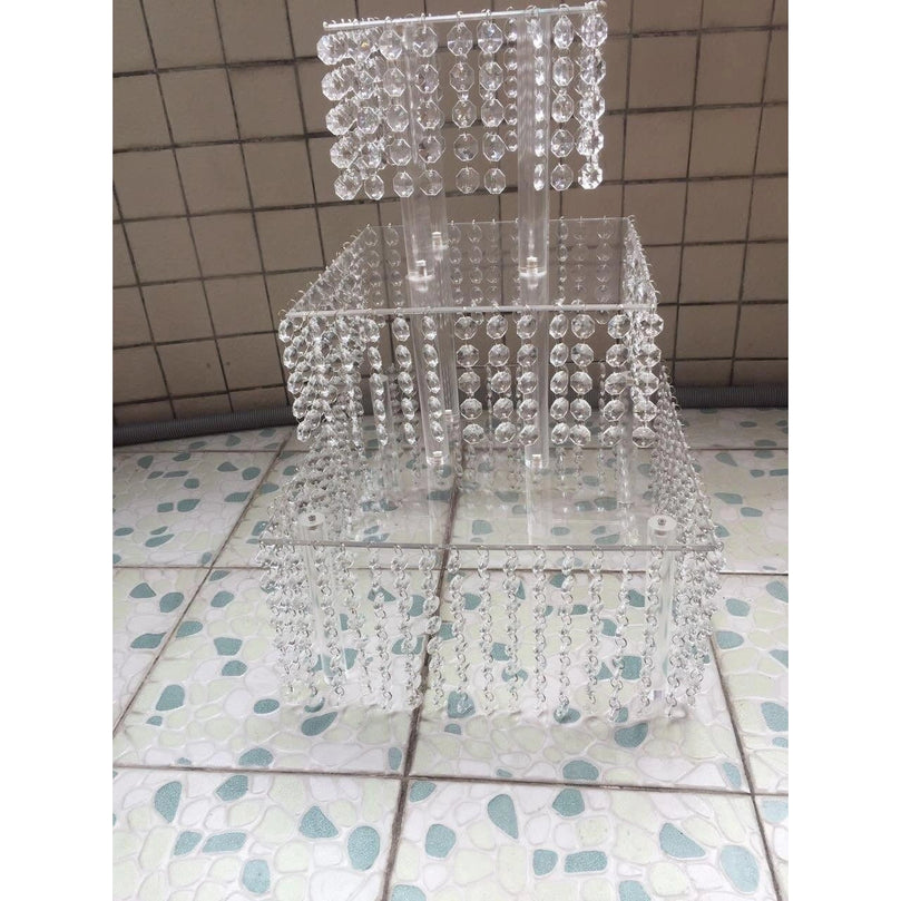 Square Crystal Acrylic Wedding Cake Stand