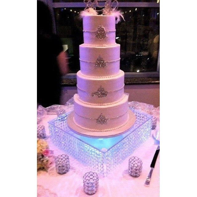 Square Crystal Acrylic Wedding Cake Stand