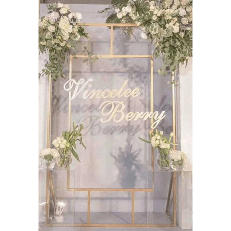 Square Wedding Welcome Sign 6.5ft Backdrop - Décor Maniacs