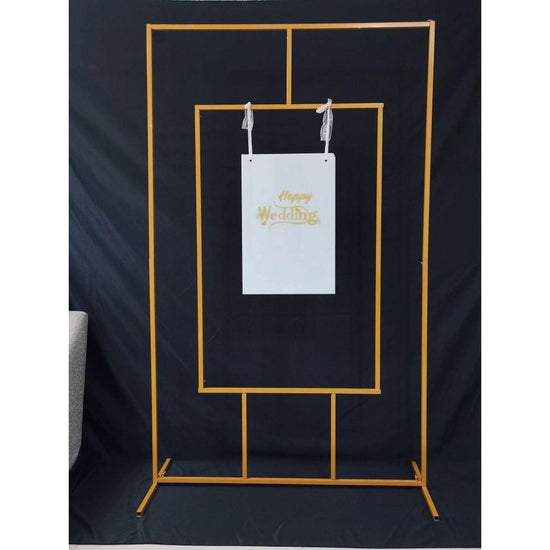 Square Wedding Welcome Sign 6.5ft Backdrop - Décor Maniacs