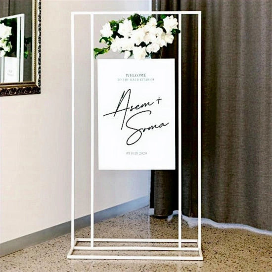 Square Wedding Welcome Sign Backdrop Stand - Décor Maniacs