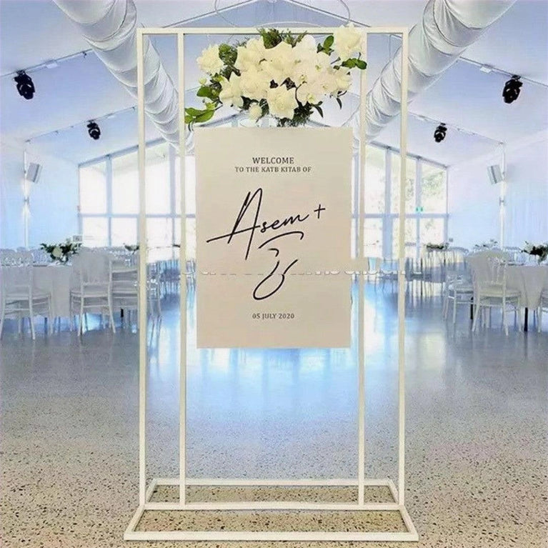 Square Wedding Welcome Sign Backdrop Stand - Décor Maniacs