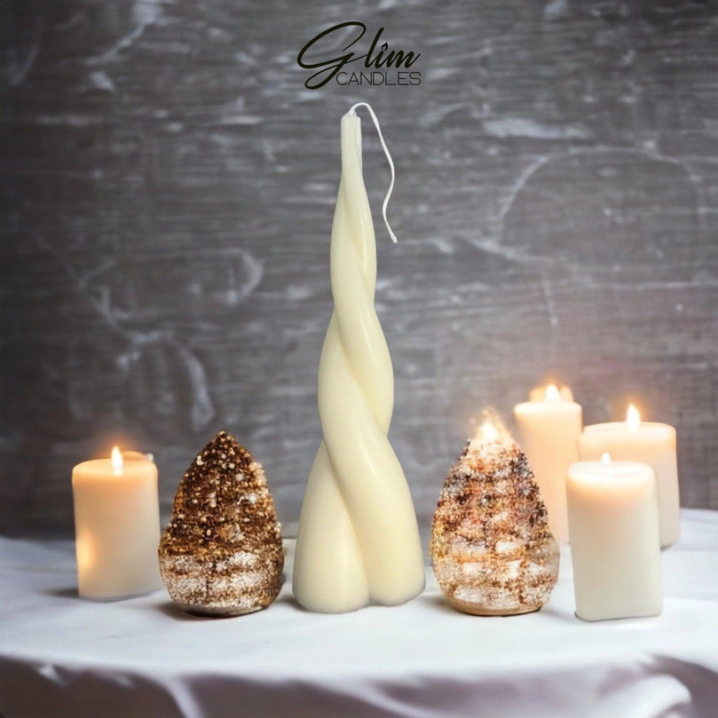 Tall Cone Twist Soy Scented Pillar Glim Candles