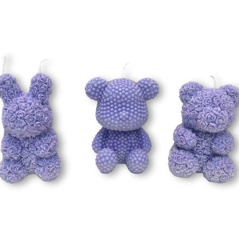 Teddy Bear Soy Lavender Scented Glim Candles