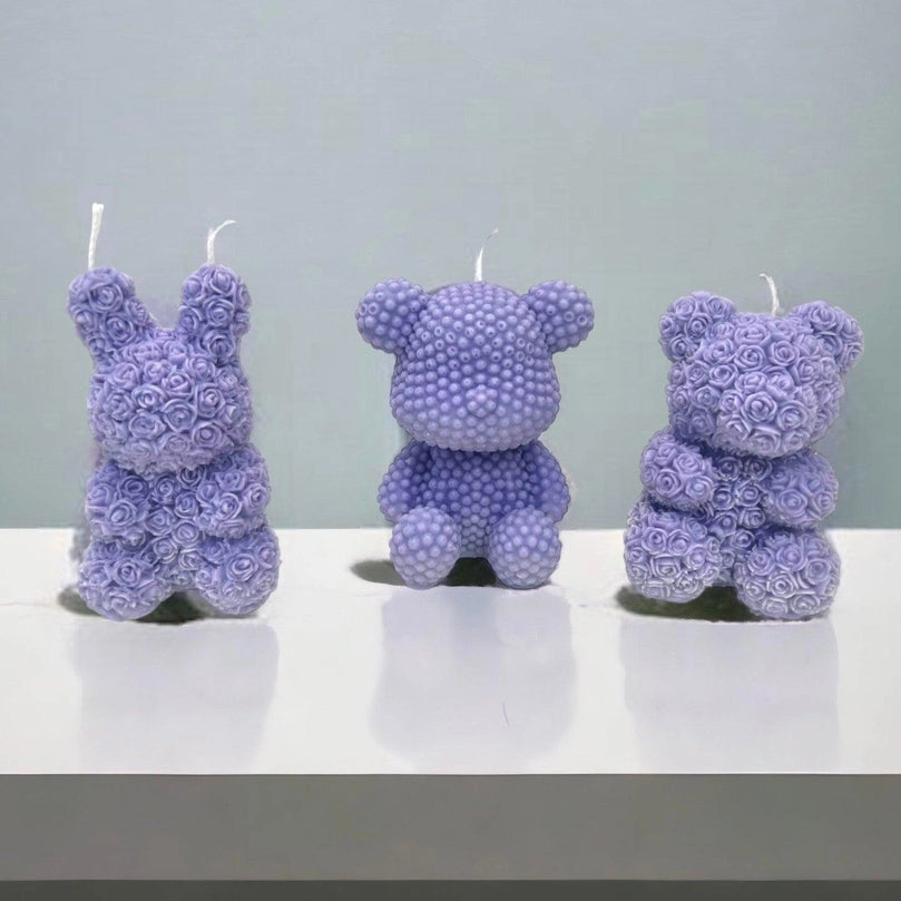 Teddy Bear Soy Lavender Scented Glim Candles