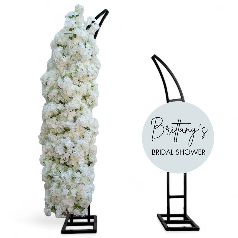 Wedding Arch Backdrop Stand with Cherry Blossom Flower Arrangement