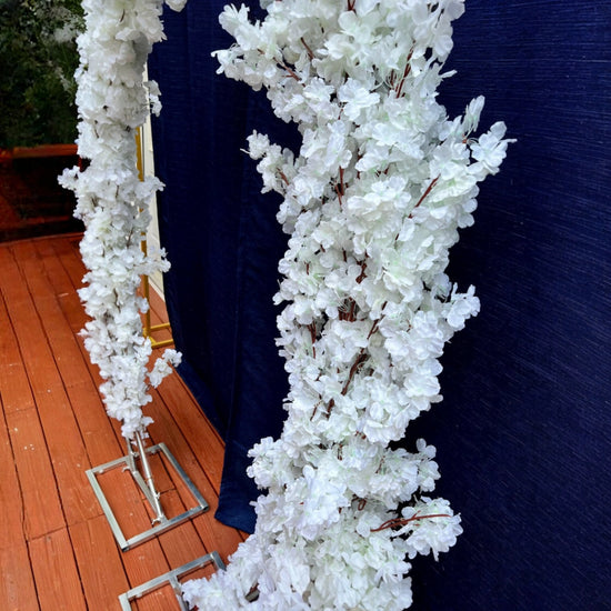 White Cherry Flower Wedding Arch Backdrop