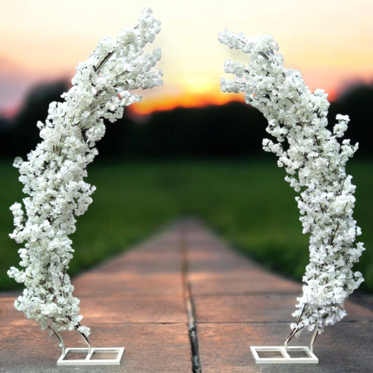 White Cherry Flower Wedding Arch Backdrop