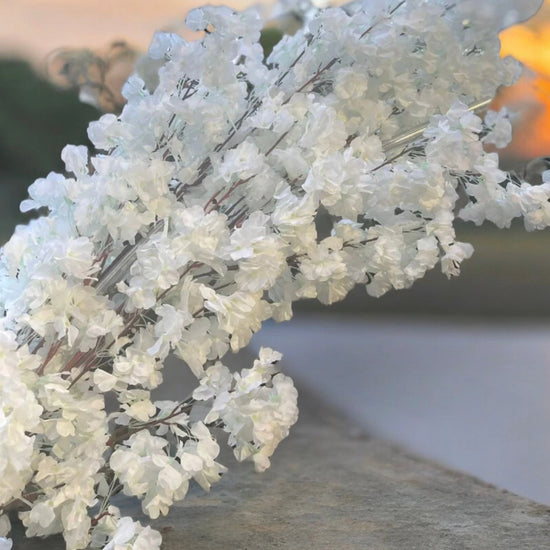 White Cherry Flower Wedding Arch Backdrop