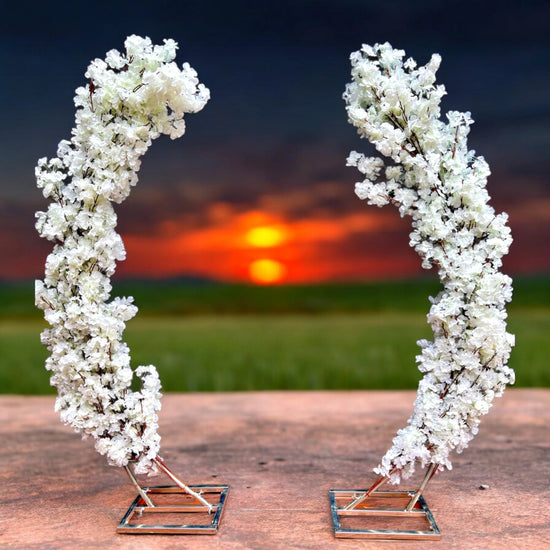 White Cherry Flower Wedding Arch Backdrop