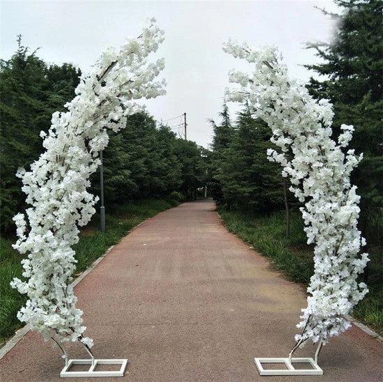 White Cherry Flower Wedding Arch Backdrop