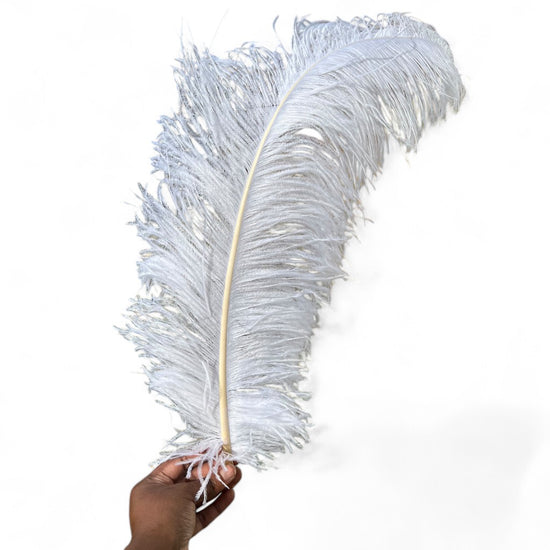 White Ostrich Feathers | 27-29" Imitation Feathers For Decor