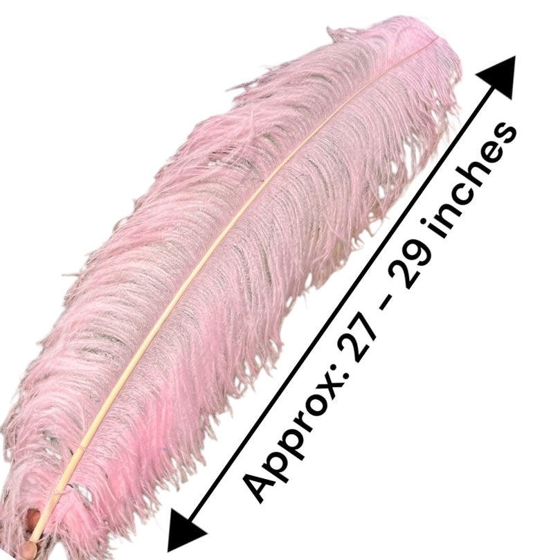 White Ostrich Feathers | 27-29" Imitation Feathers For Decor