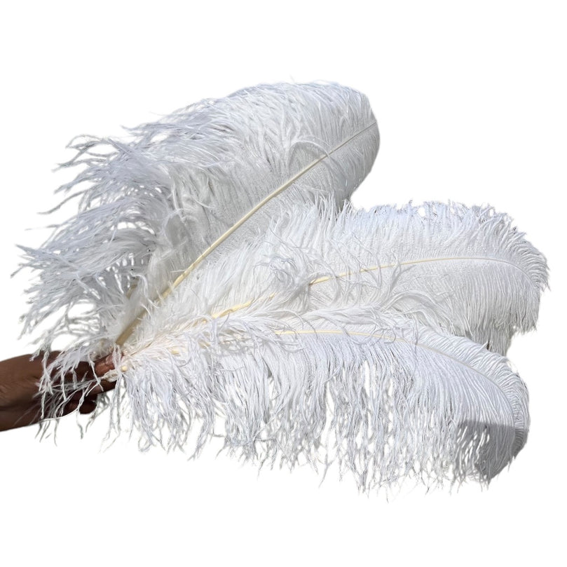 White Ostrich Feathers | 27-29" Imitation Feathers For Decor