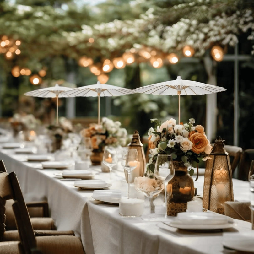 White Wedding Umbrella – Outdoor Parasol for Brides & Guests