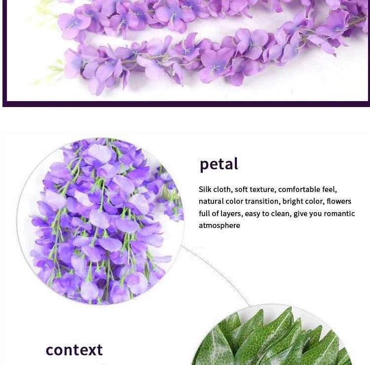 Wisteria Artificial Hanging Flowers 12-Pack