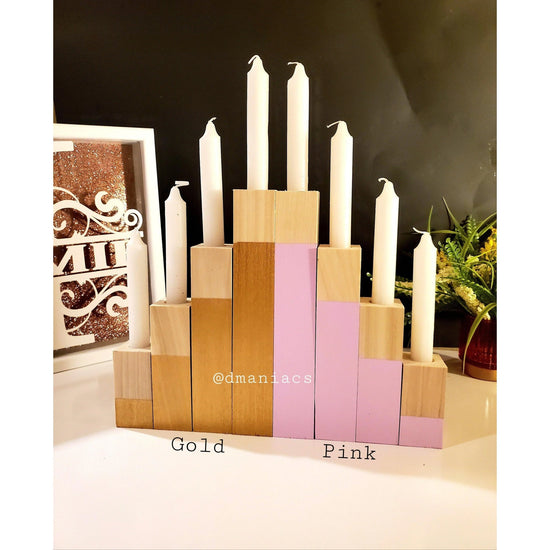 Wood Taper Candlestick 4-Piece Candle Holders - Décor Maniacs