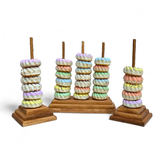 Wooden Donut Stand: Rustic Layered Party Treat Holder