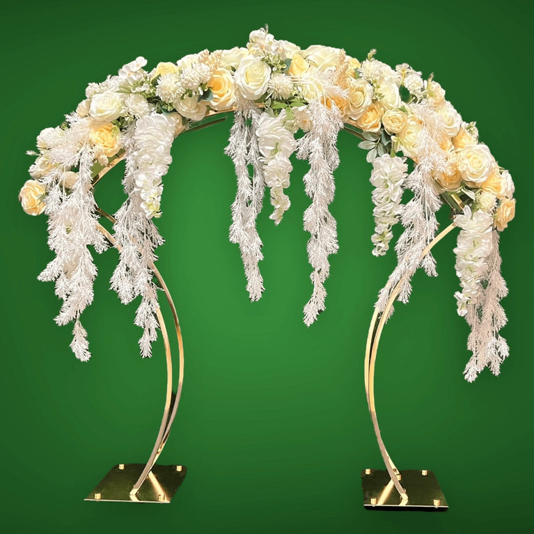 Arched Gold Wedding Table Flower Centerpiece