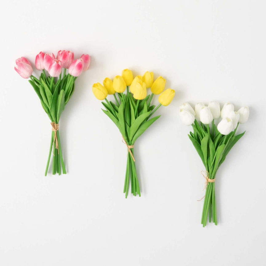 Springtime Blooming Real Touch Tulip Bush | 3 Colors