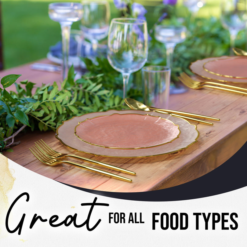 Pink/Gold Petal Plates - Combo Pack 120/120