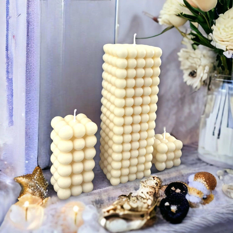 Bubble Soy Wax Scented Pillar Glim Candles