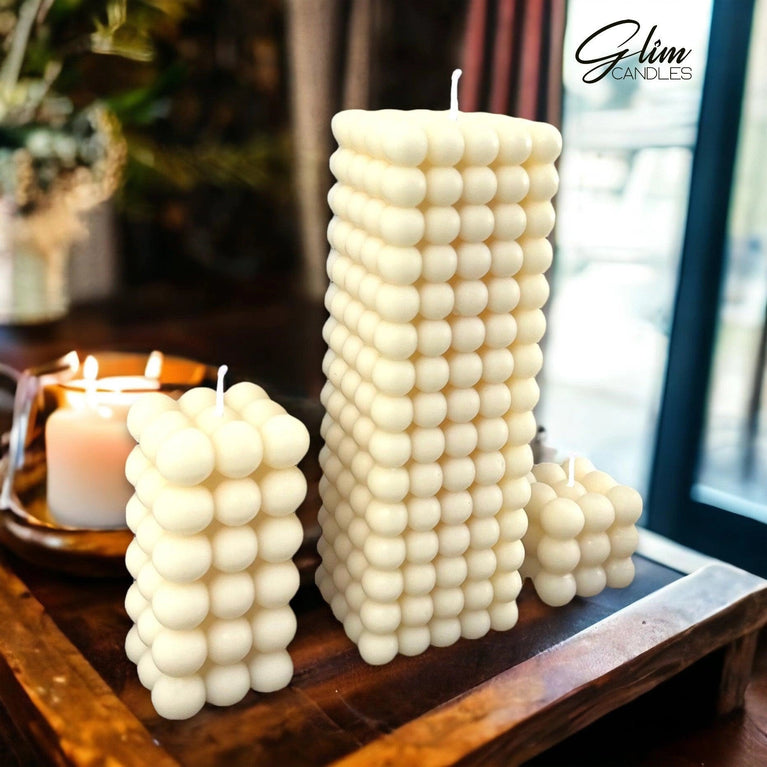 Bubble Soy Wax Scented Pillar Glim Candles