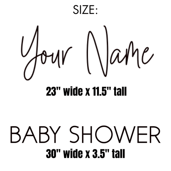 Custom Name Baby Shower Backdrop Vinyl Decal Sticker - Décor Maniacs