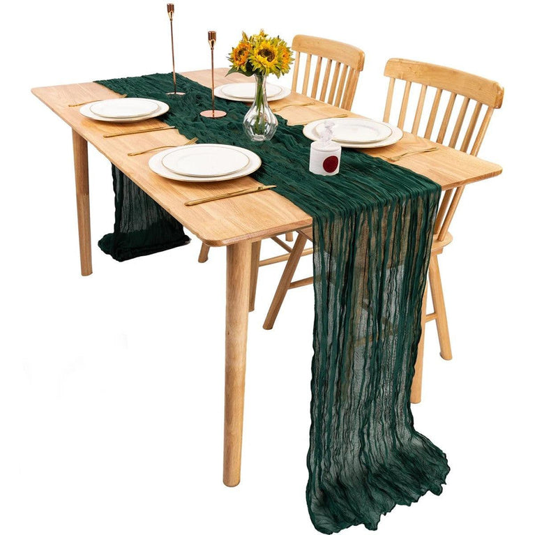 Cheesecloth Guaze Wedding Table Runner 35 x 157 Inches - Décor Maniacs