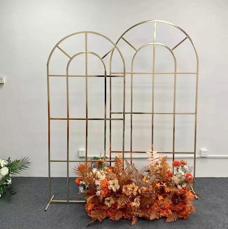 Shiny Gold Window Wedding Arch Backdrop Stand - Décor Maniacs