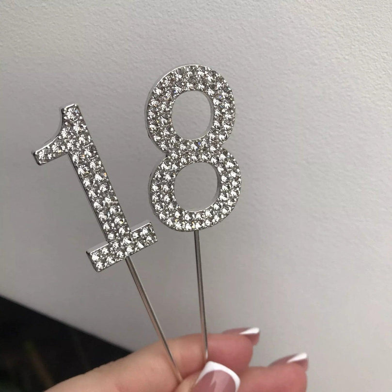 Rhinestone Number Birthday Cake Topper 1-Pc - Décor Maniacs