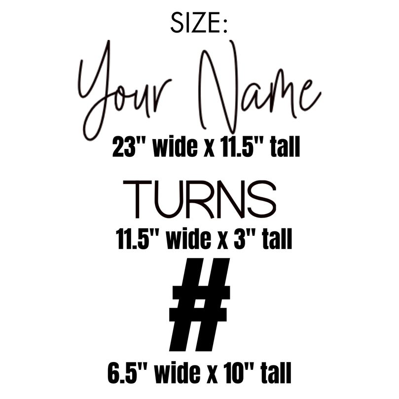 Custom Name Birthday Age Vinyl Decal Sticker - Décor Maniacs