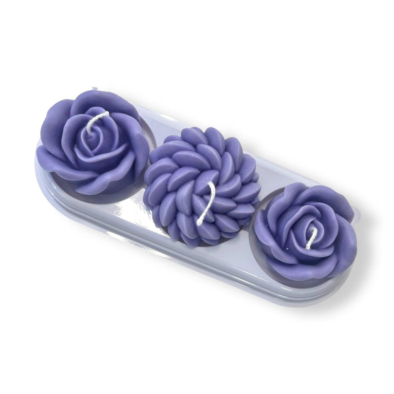 Rose Soy Lavender Scented Glim Candles 3-Pack - Décor Maniacs