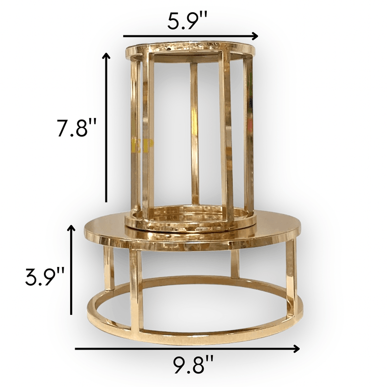 Gold Round Cake Dessert Stand Table Risers - Décor Maniacs