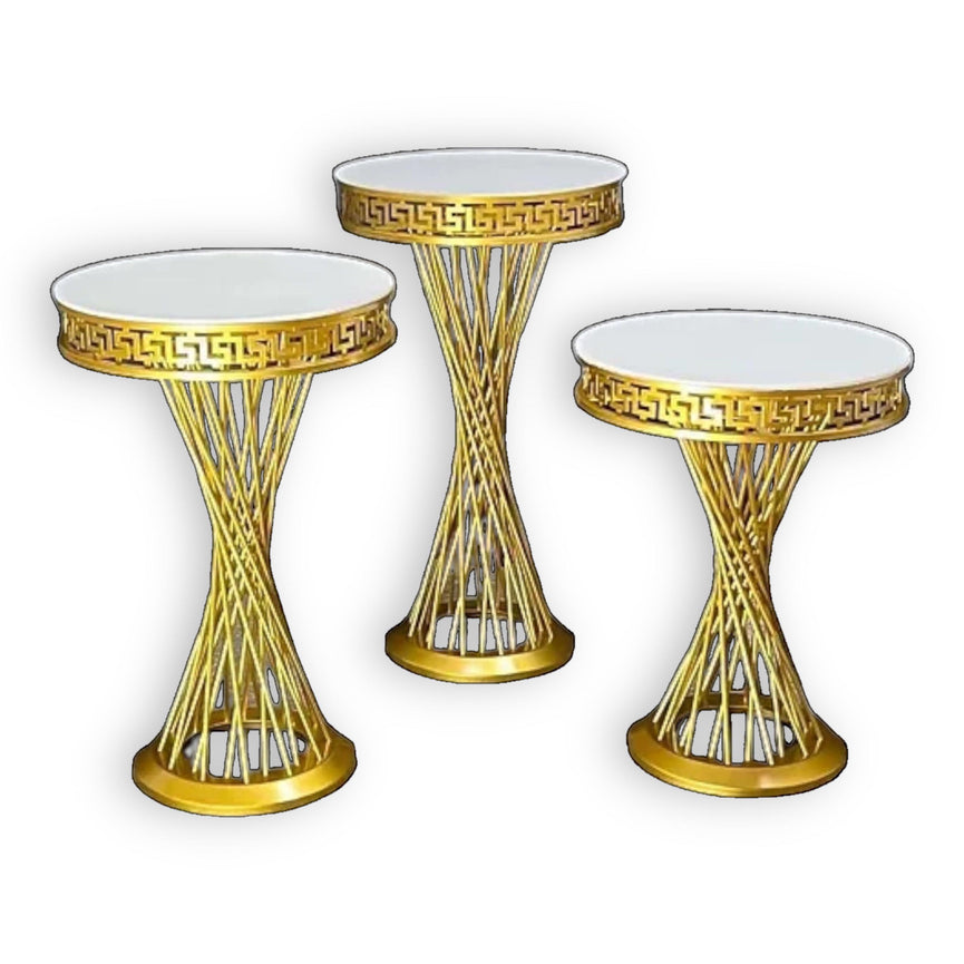 Round Pedestal Wedding Cake Stands 3-Piece - Décor Maniacs