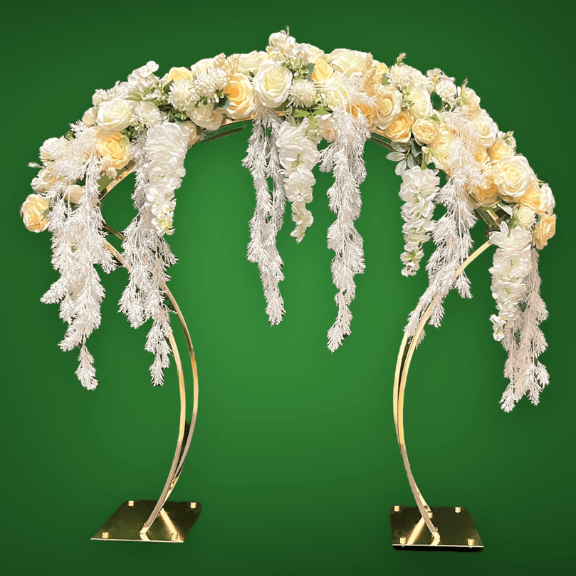 Arched Gold Wedding Table Flower Centerpiece - Décor Maniacs