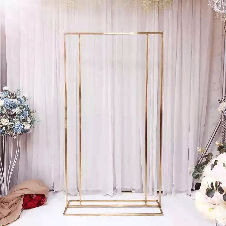 Shiny Gold Square Wedding Welcome Sign Backdrop - Décor Maniacs