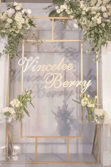 Square Wedding Welcome Sign 6.5ft Backdrop - Décor Maniacs