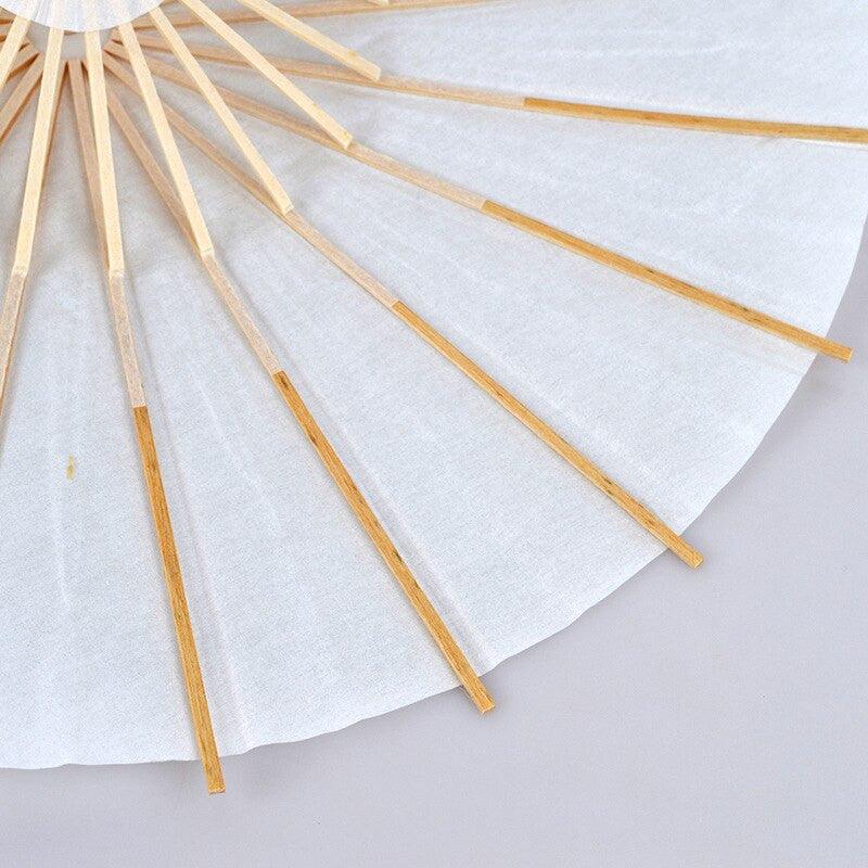 White Outdoor Wedding Paper Parasol Umbrella - Décor Maniacs