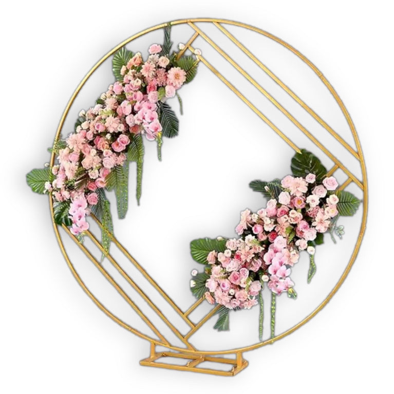 Round Geometric Wedding Arch Backdrop Stand - Décor Maniacs